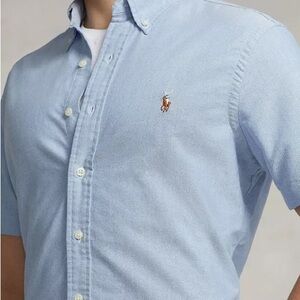 R1-13 NWT Size M Mens Polo Ralph Lauren Classic Fit Oxford Shirt. Blue